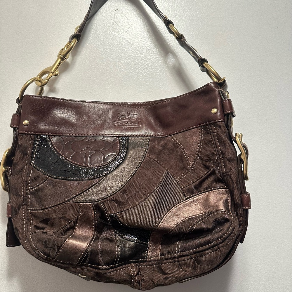 Coach Multi-Brown Patchwork Shoulder Bag Nº E0873… - image 1